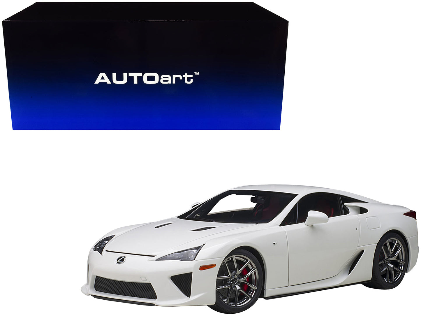 Lexus LFA Whitest White with Red and Black Interior 1/18 Model Car