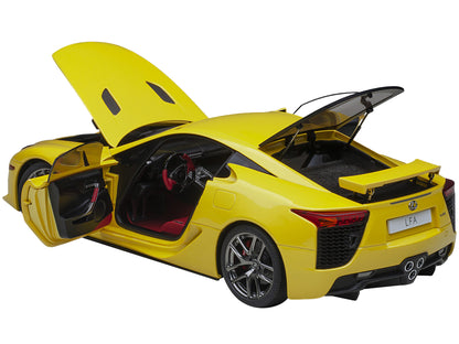 Lexus LFA Pearl Yellow with Red and Black Interior 1/18 Model Car