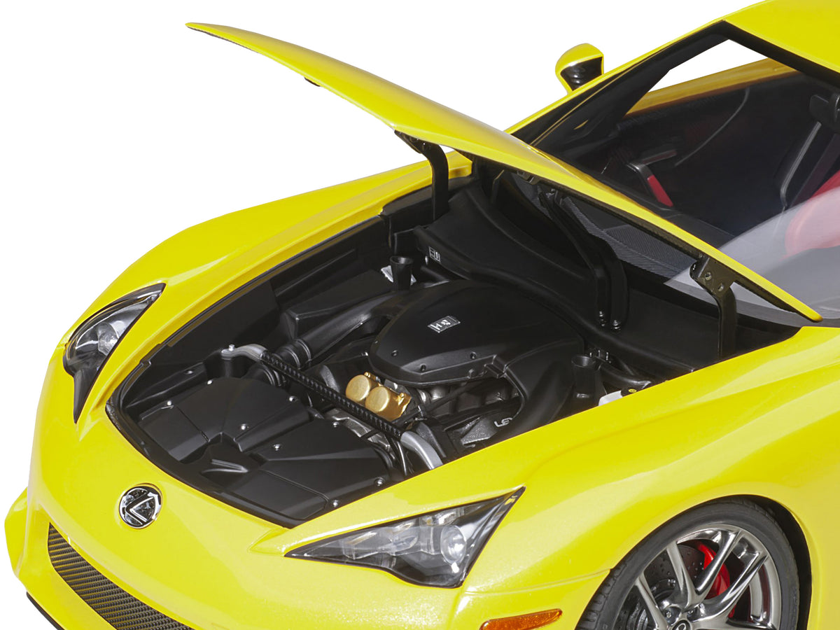 Lexus LFA Pearl Yellow with Red and Black Interior 1/18 Model Car