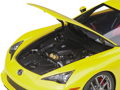 Lexus LFA Pearl Yellow with Red and Black Interior 1/18 Model Car