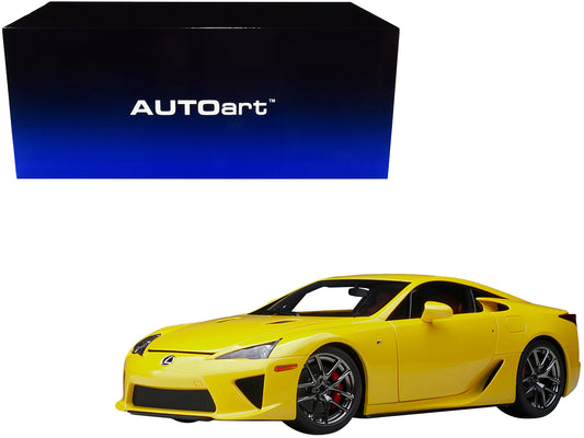 Lexus LFA Pearl Yellow with Red and Black Interior 1/18 Model Car
