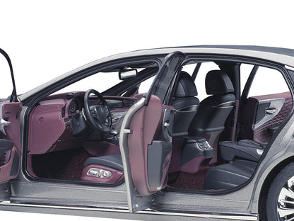 Lexus LS500h Manganese Luster Gray Metallic with Crimson and Black Interior 1/18 Model Car