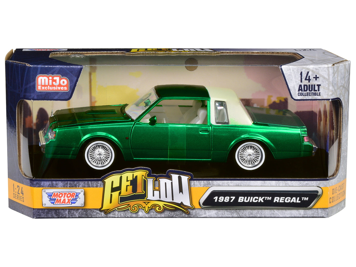1987 Buick Regal Green Metallic with White Interior "Get Low" Series 1/24 Diecast Model Car