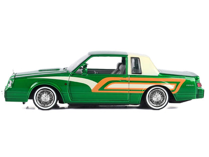 1987 Buick Regal 3.8 SFI Turbo Green Metallic and Cream with Graphics "Get Low" Series 1/24 Diecast Model Car
