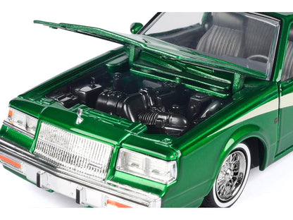 1987 Buick Regal 3.8 SFI Turbo Green Metallic and Cream with Graphics "Get Low" Series 1/24 Diecast Model Car
