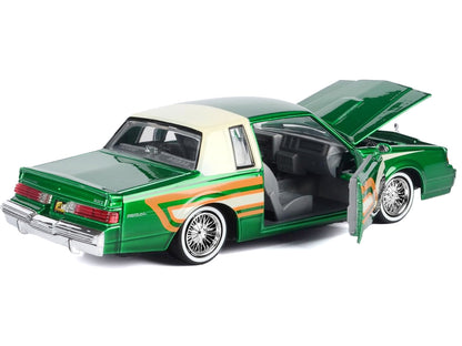 1987 Buick Regal 3.8 SFI Turbo Green Metallic and Cream with Graphics "Get Low" Series 1/24 Diecast Model Car
