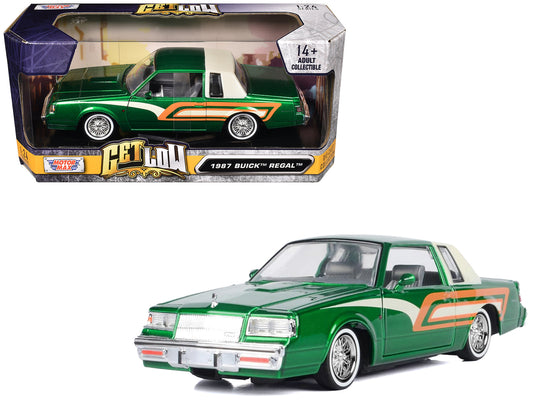 1987 Buick Regal 3.8 SFI Turbo Green Metallic and Cream with Graphics "Get Low" Series 1/24 Diecast Model Car