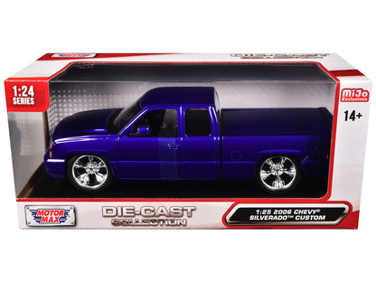 2006 Chevrolet Silverado Custom Pickup Truck Blue Metallic "Die-Cast Collection" Series 1/25 Diecast Model Car