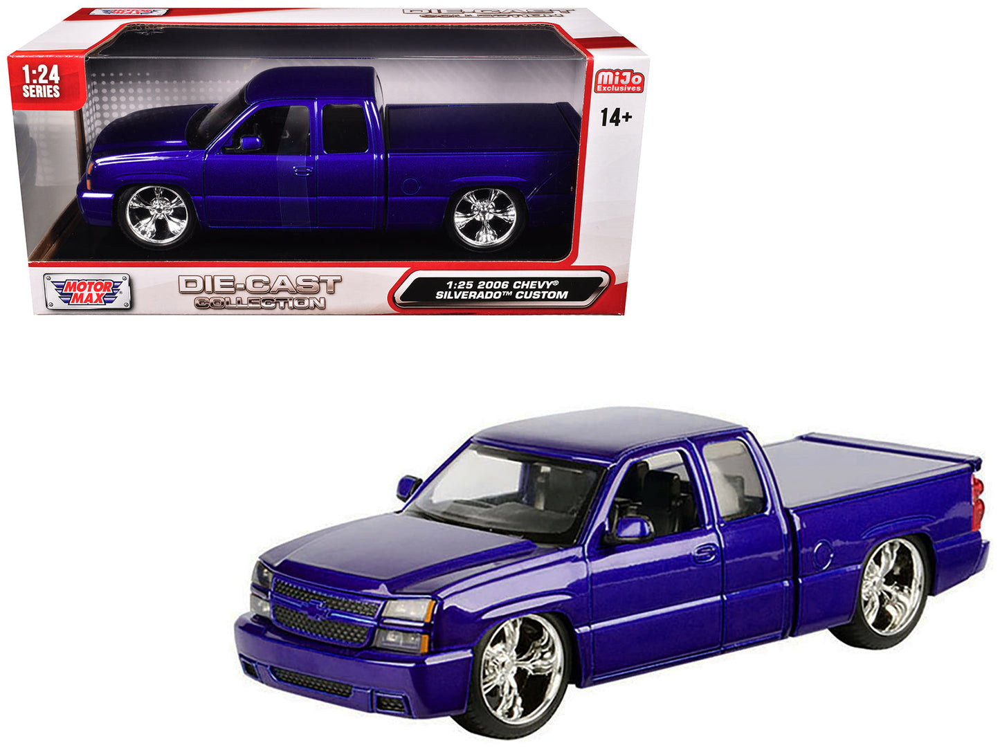 2006 Chevrolet Silverado Custom Pickup Truck Blue Metallic "Die-Cast Collection" Series 1/25 Diecast Model Car