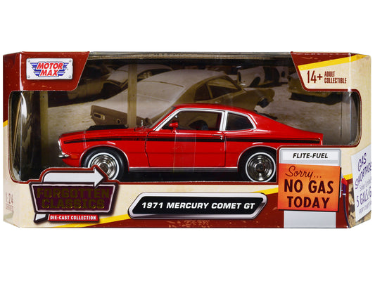 1971 Mercury Comet GT Red with Black Stripes "Forgotten Classics" Series 1/24 Diecast Model Car