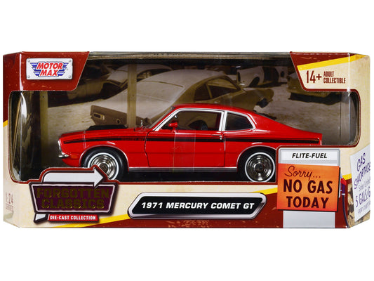 1971 Mercury Comet GT Red with Black Stripes "Forgotten Classics" Series 1/24 Diecast Model Car