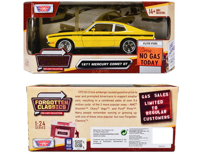 1971 Mercury Comet GT Yellow with Black Stripes "Forgotten Classics" Series 1/24 Diecast Model Car