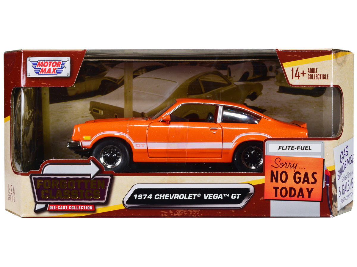 1974 Chevrolet Vega GT Orange Metallic with White Stripes "Forgotten Classics" Series 1/24 Diecast Model Car
