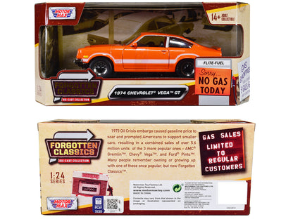 1974 Chevrolet Vega GT Orange Metallic with White Stripes "Forgotten Classics" Series 1/24 Diecast Model Car