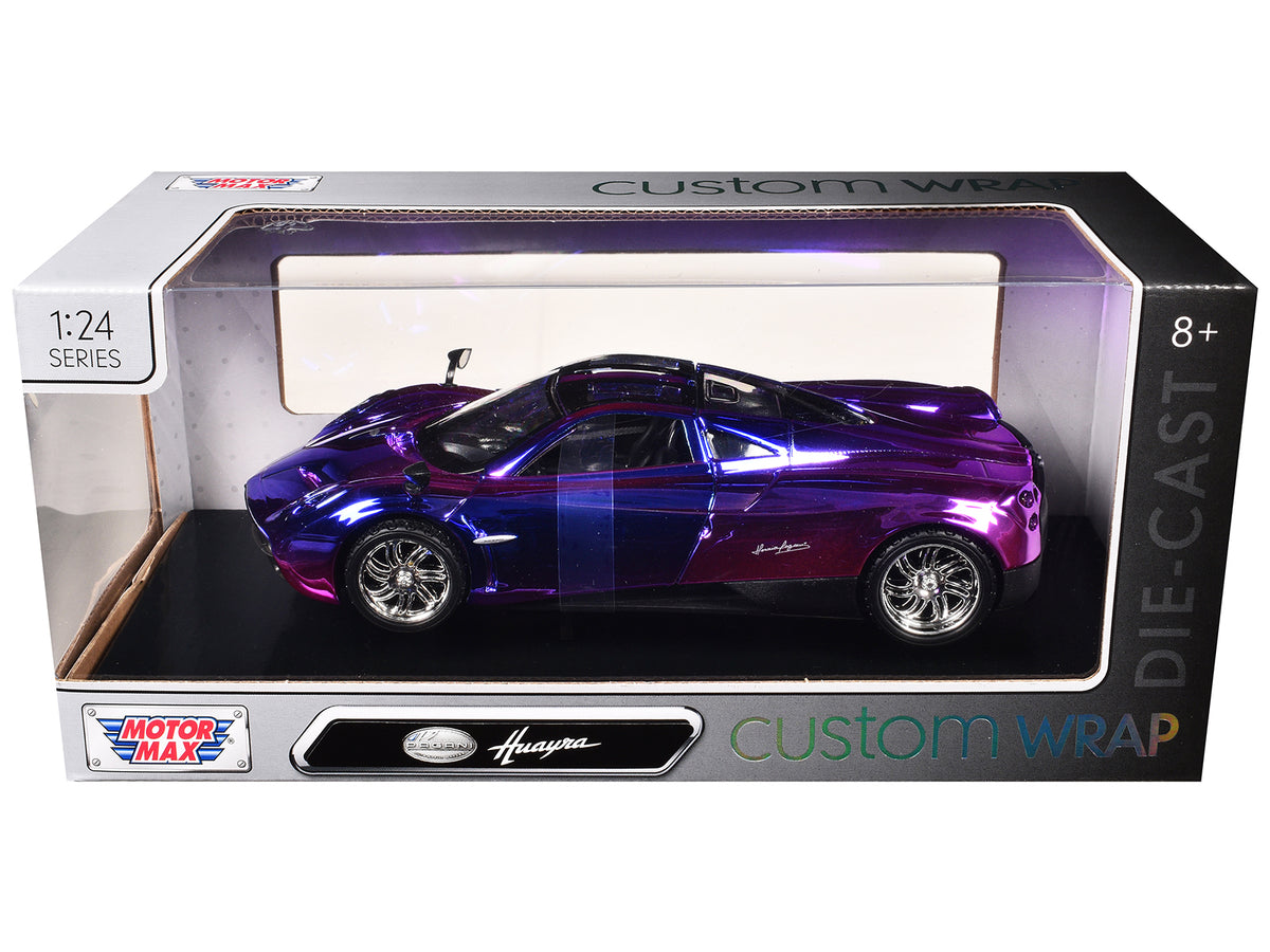 Pagani Huayra Pink and Purple Chrome "Custom Wrap" Series 1/24 Diecast Model Car