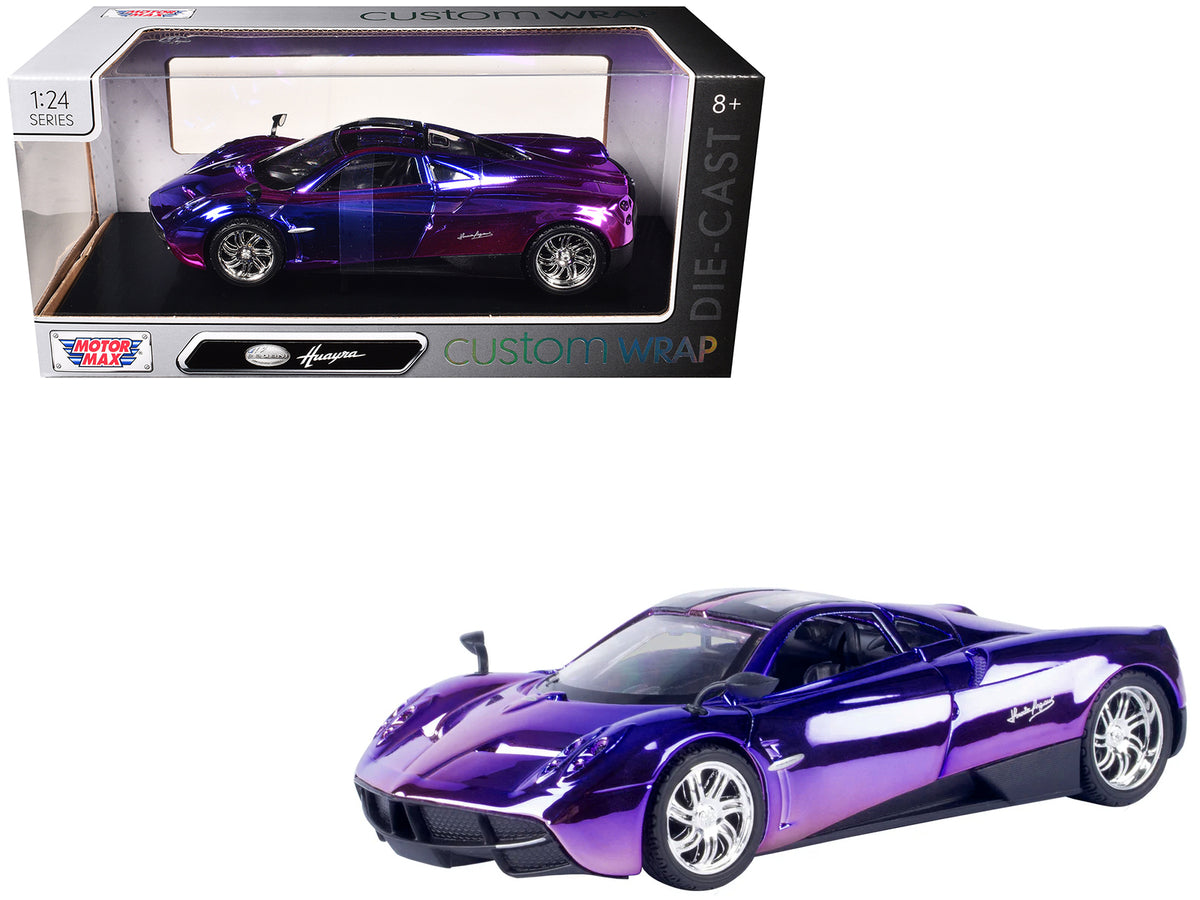 Pagani Huayra Pink and Purple Chrome "Custom Wrap" Series 1/24 Diecast Model Car