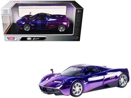 Pagani Huayra Pink and Purple Chrome "Custom Wrap" Series 1/24 Diecast Model Car