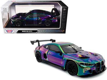 BMW M4 GT3 Chameleon Chrome "Custom Wrap" Series 1/24 Diecast Model Car