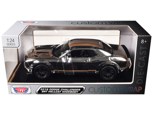 2018 Dodge Challenger SRT Hellcat Widebody Chrome "Custom Wrap" Series 1/24 Diecast Model Car