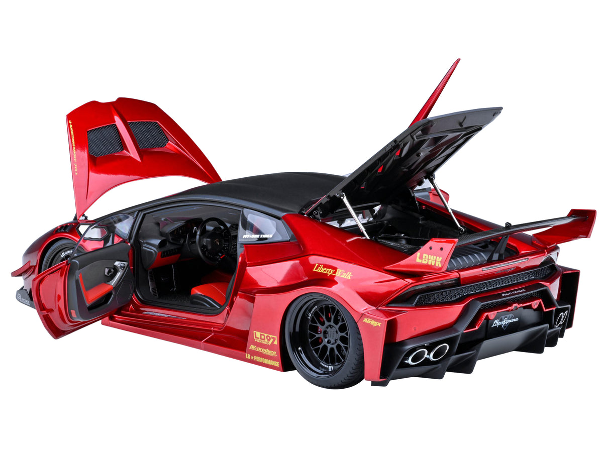 Lamborghini Huracan GT "LB-Silhouette Works" Hyper Red Metallic with Black Top 1/18 Model Car