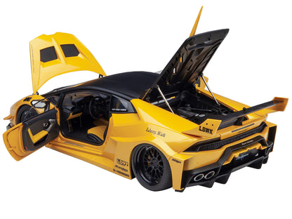 Lamborghini Huracan GT "LB-Silhouette Works" Yellow Metallic with Black Top 1/18 Model Car