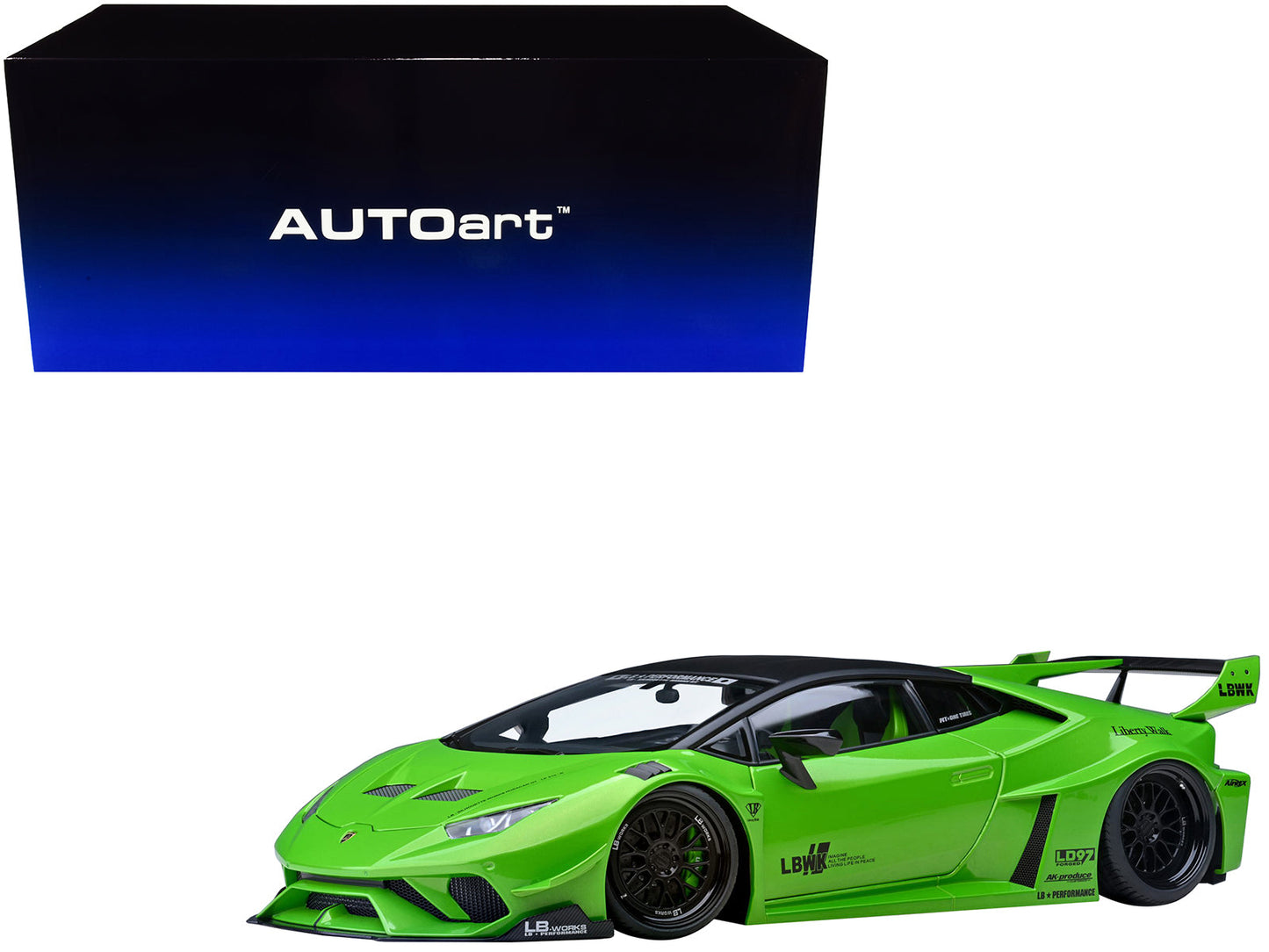 Lamborghini Huracan GT "LB-Silhouette Works" Pearl Green Metallic with Black Top 1/18 Model Car