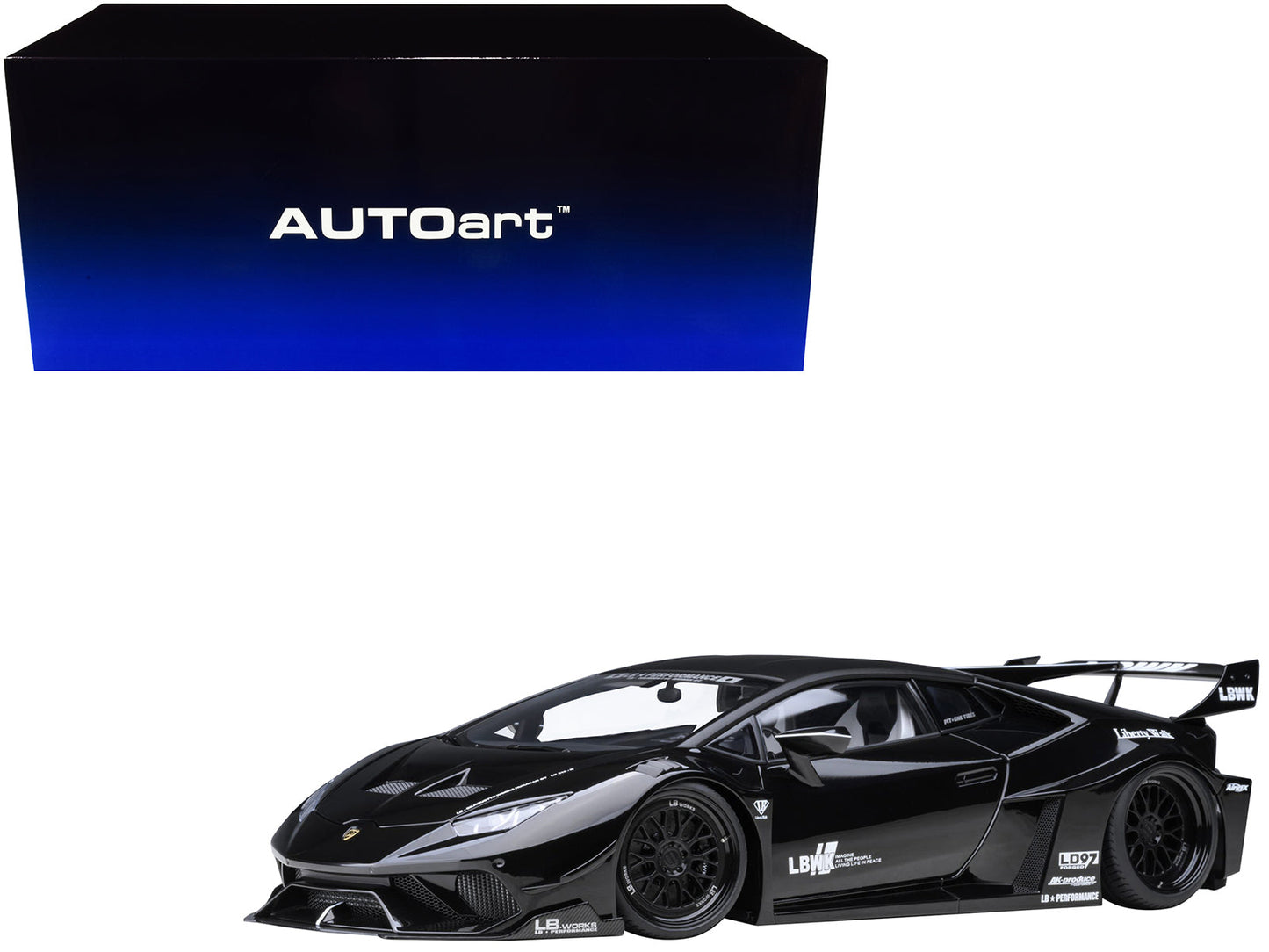Lamborghini Huracan GT "LB-Silhouette Works" Black 1/18 Model Car