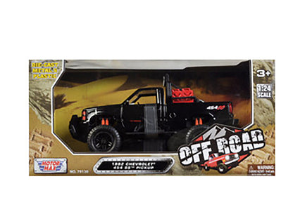 1992 Chevrolet 454 SS Pickup Truck Off Road Black 1/24 Diecast Model