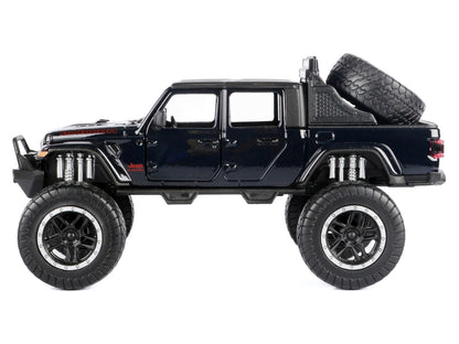 2021 Jeep Gladiator Rubicon Off-Road Pickup Truck Black with Matt Black Top "Off Road" Series 1/24-1/27 Diecast Model Car