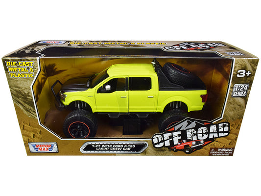 2019 Ford F-150 Lariat Crew Cab Pickup Truck Off Road Bright Green 1/27 Diecast Model Car