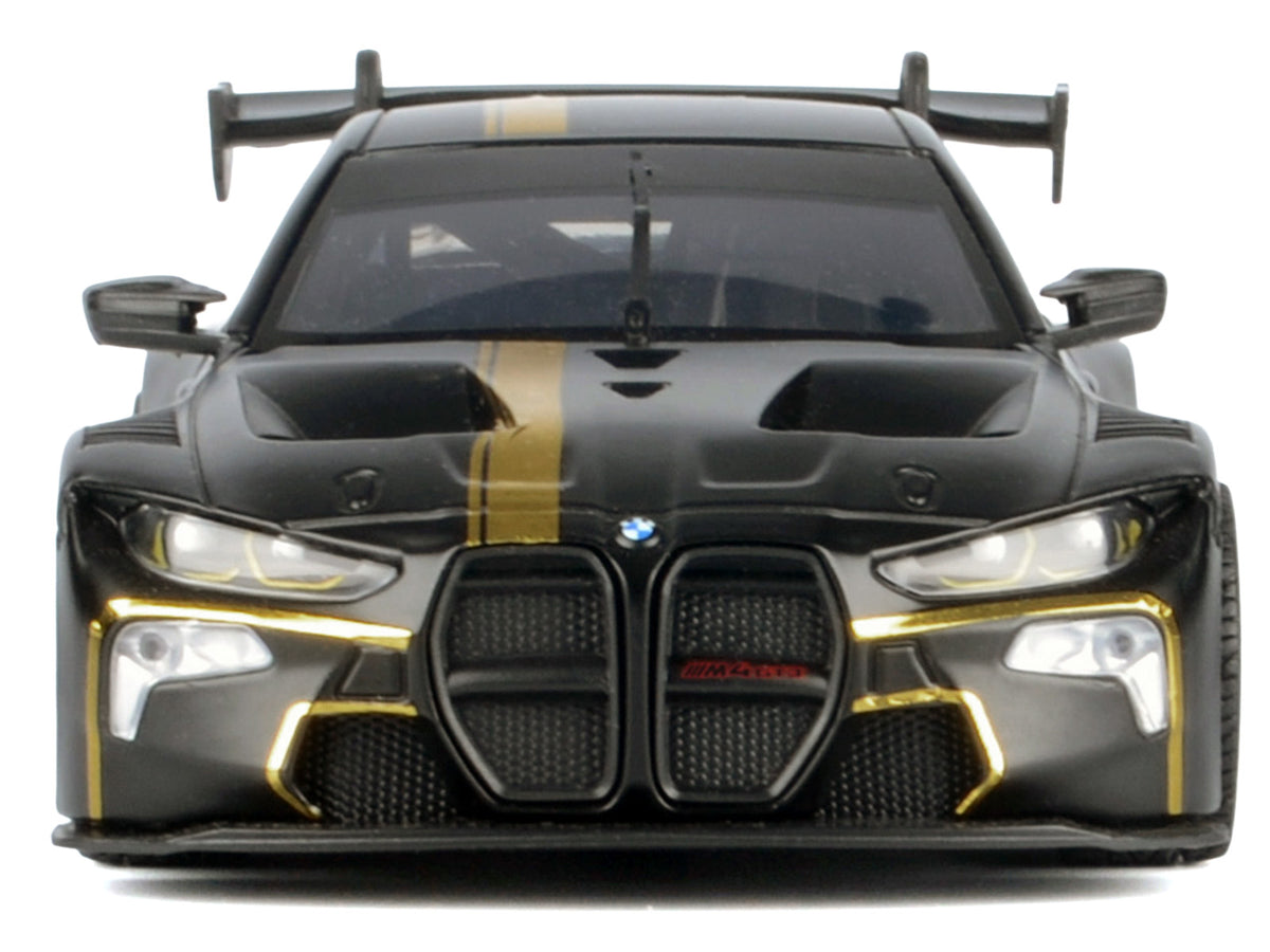 BMW M4 GT3 Matt Black with Gold Stripes "Midnight Eclipse" Series 1/24 Diecast Model Car