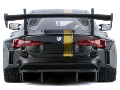 BMW M4 GT3 Matt Black with Gold Stripes "Midnight Eclipse" Series 1/24 Diecast Model Car