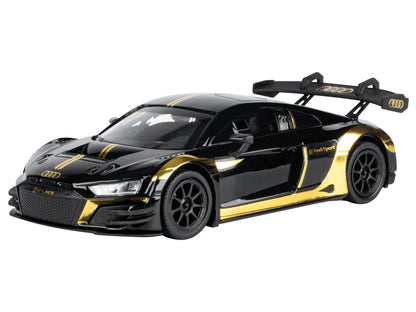 Audi R8 LMS GT3 Black with Gold Stripes and Graphics "Midnight Eclipse" Series 1/24 Diecast Model Car