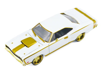 1969 Dodge Coronet Super Bee White Metallic with Gold Accents "Luxe Legends" Series 1/24 Diecast Model Car