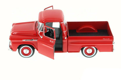 1958 Chevrolet Apache Fleetside Pickup Truck Red 1/24 Diecast Model Car