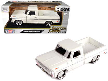 1969 Ford F-100 Pickup Truck Cream "Maxx Design" Series 1/24 Diecast Model Car