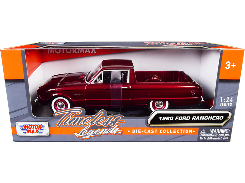 1960 Ford Ranchero Pickup Burgundy Metallic 1/24 Diecast Model Car