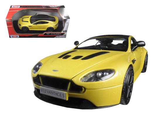 Aston Martin Vantage S V12 Yellow 1/24 Diecast Model Car