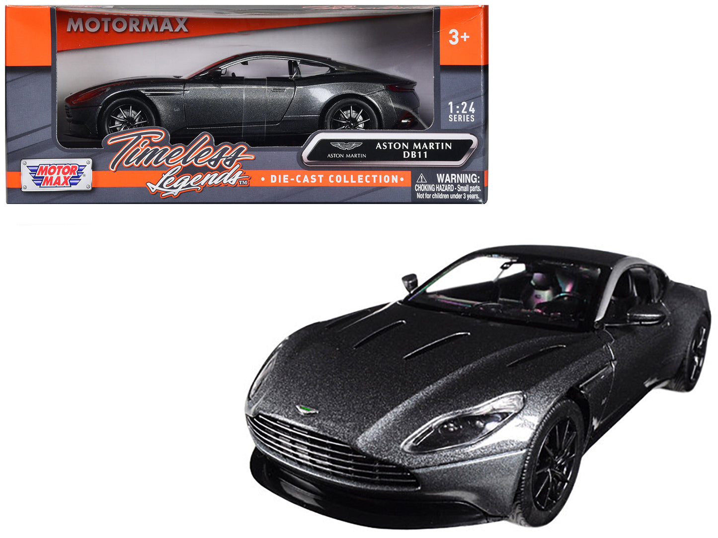 Aston Martin DB11 Silver 1/24 Diecast Model Car