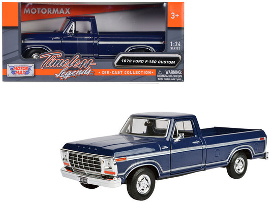 1979 Ford F-150 Pickup Truck Dark Blue 1/24 Diecast Model Car