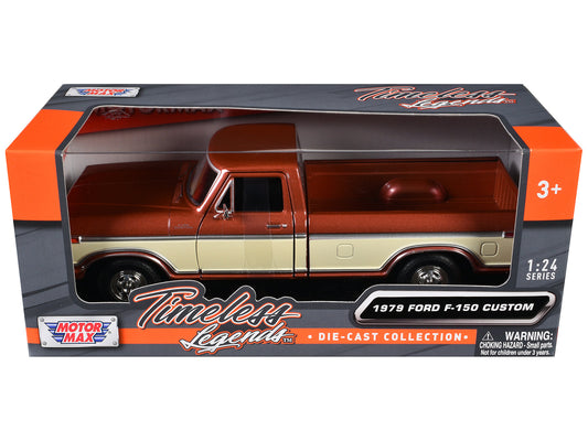 1979 Ford F-150 Custom Pickup Truck Brown Metallic and Cream "Timeless Legends" Series 1/24 Diecast Model Car