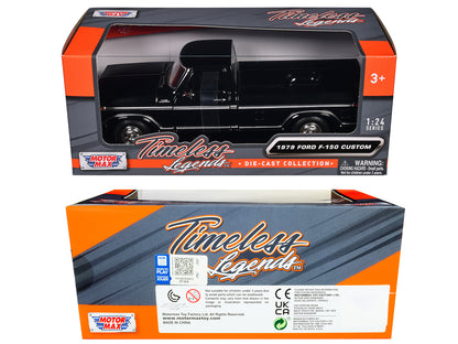 1979 Ford F-150 Custom Pickup Truck Black "Timeless Legends" Series 1/24 Diecast Model Car