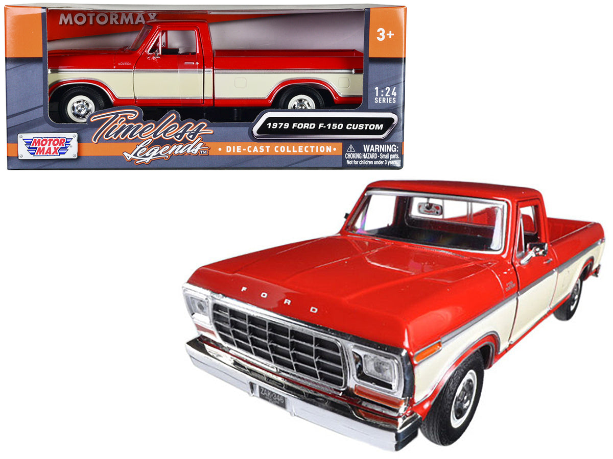 1979 Ford F-150 Pickup Truck Red and Cream 1/24 Diecast Model Car