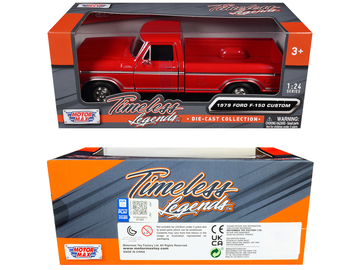 1979 Ford F-150 Custom Pickup Truck Red "Timeless Legends" Series 1/24 Diecast Model Car