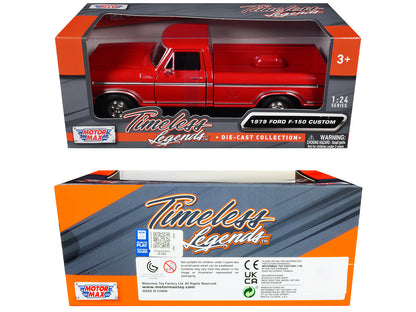 1979 Ford F-150 Custom Pickup Truck Red "Timeless Legends" Series 1/24 Diecast Model Car