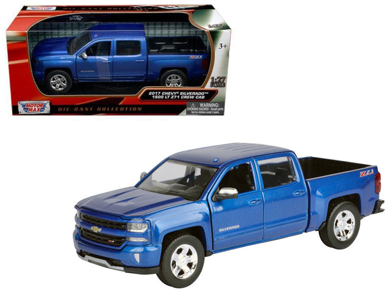 2017 Chevrolet Silverado 1500 LT Z71 Crew Cab Pickup Truck Blue 1/27 Diecast Model Car