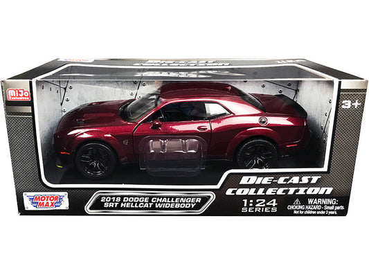 2018 Dodge Challenger SRT Hellcat Widebody Burgundy Metallic "Die-Cast Collection" Series 1/24 Diecast Model Car