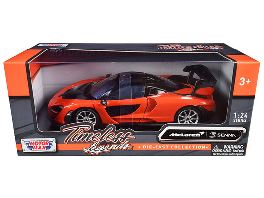 McLaren Senna Orange Metallic and Black "Timeless Legends" 1/24 Diecast Model Car