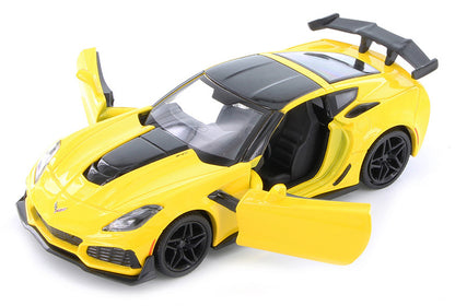 2019 Chevrolet Corvette ZR1 Yellow with Black Accents 1/24 Diecast Model Car