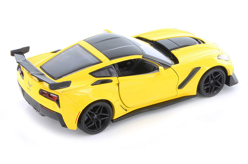 2019 Chevrolet Corvette ZR1 Yellow with Black Accents 1/24 Diecast Model Car